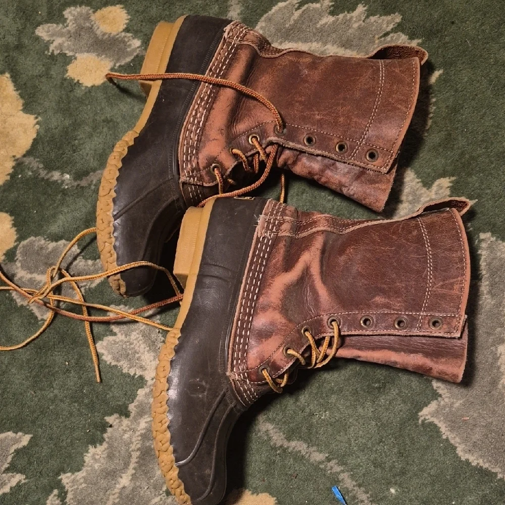L.L. Bean Brown Leather and Dark Brown Rubber Winter Boots